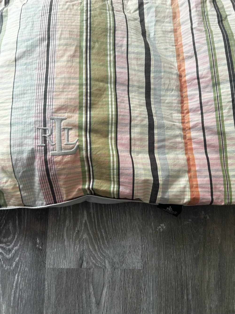 Vintage Ralph Lauren Harbor View  Striped Cotton Quilt Comforter Size 88x88